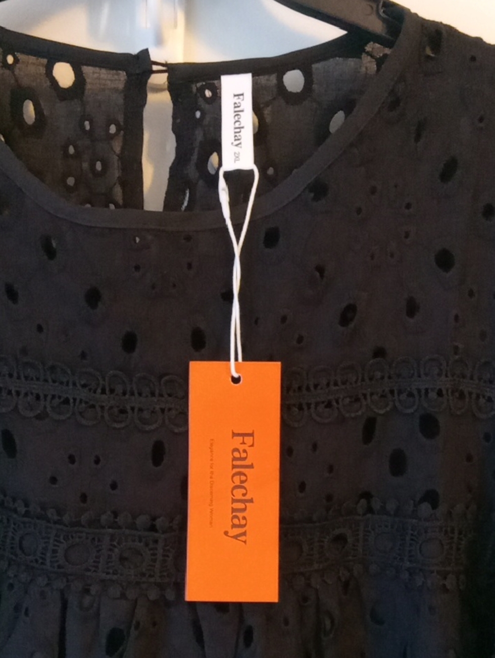 Falechay Black Eyelet Design Top - Picture 6 of 6